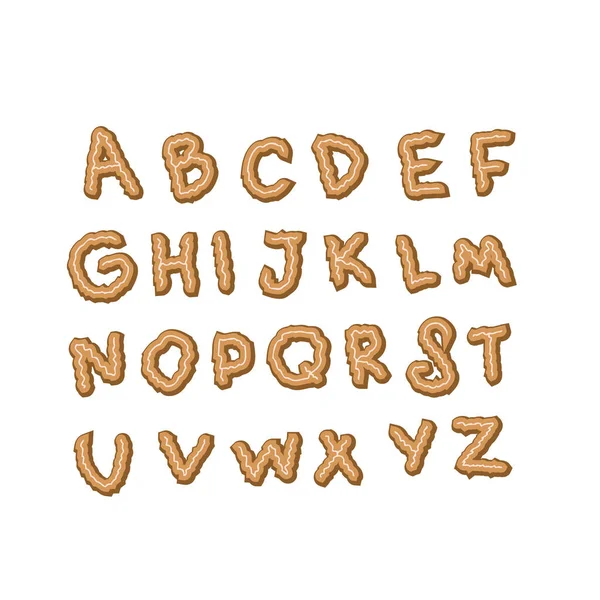 Conjunto Cookies Alfabeto Estilo Letras Latinas Perfeito Para Cartaz Impressão —  Vetores de Stock