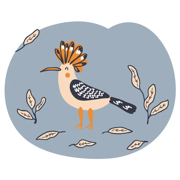 秋天落叶的狗蹄鸟 完美的T恤 纺织品和印刷品 装饰和设计用手绘矢量图 — 图库矢量图片