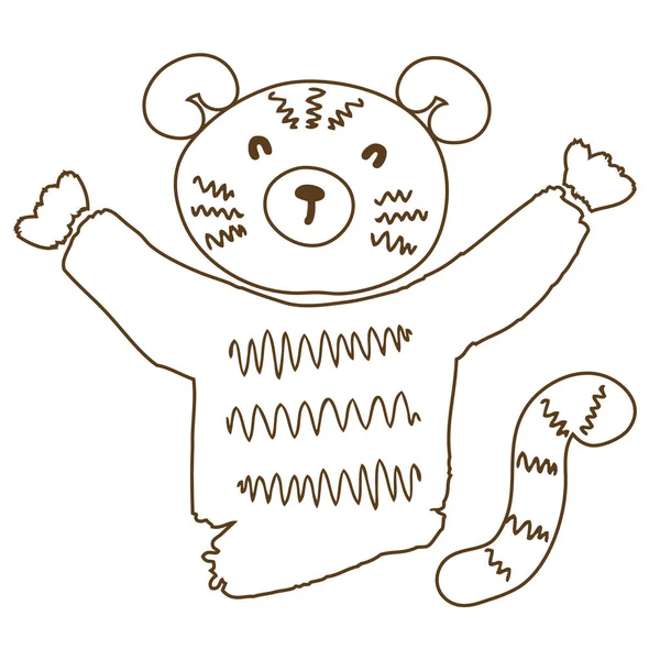 Χέρι Ζωγραφισμένο Χαρούμενο Σκίτσο Τίγρης Ιδανικό Για Shirt Αφίσα Ύφασμα — Διανυσματικό Αρχείο