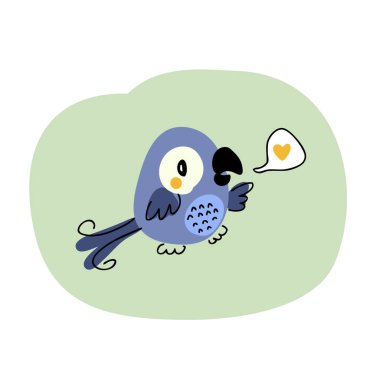 El çizimi sümbül papağanı. Tişört, poster, çıkartma ve baskı için mükemmel. Dekor ve tasarım için Doodle vektör çizimi.