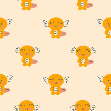 Güzel aksonlu, düz bir el çizimi. Tişört, tekstil ve parmak izi için mükemmel. Dekor ve tasarım için Doodle vektör çizimi.