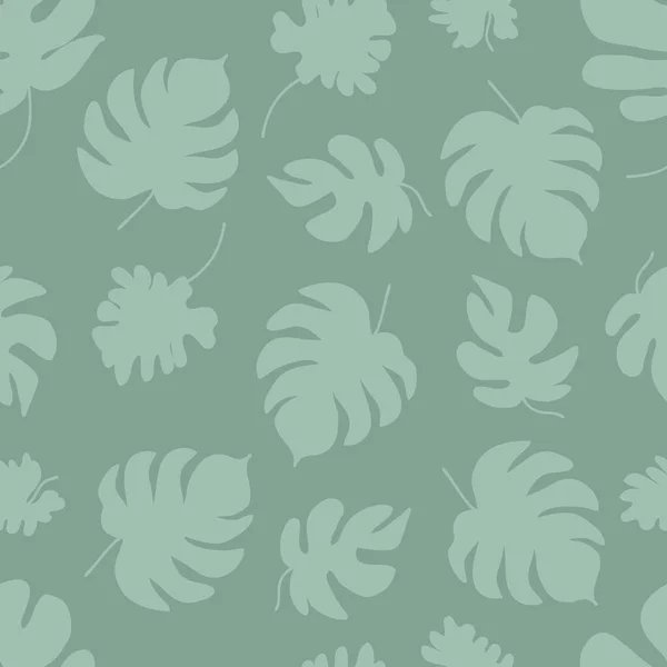 Monstera Dessiné Main Laisse Silhouette Motif Sans Couture Parfait Pour — Image vectorielle