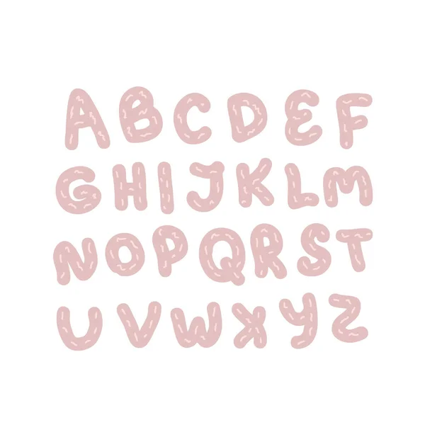 Set Pink Alphabet Latin Letters Perfect Poster Party Invitation Print — Stockvector