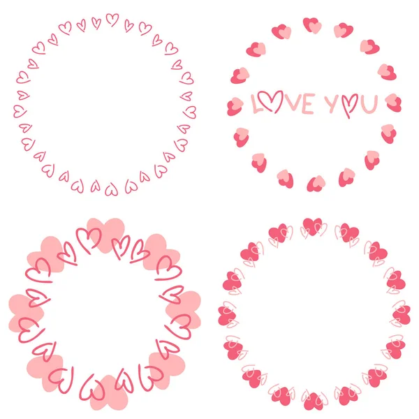 Doodle Heart Frame Template Concept Collection Modern Vector Illustration Perfect — Stock Vector