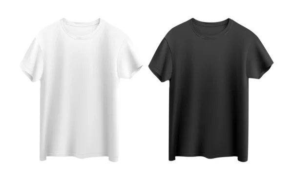 Beyaz Arka Plan Görünümünde Izole Edilmiş Beyaz Siyah Shirt Telifsiz Stok Vektörler