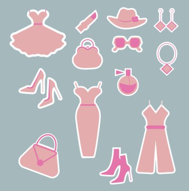 Vektörde moda ve güzellik etiketleri 