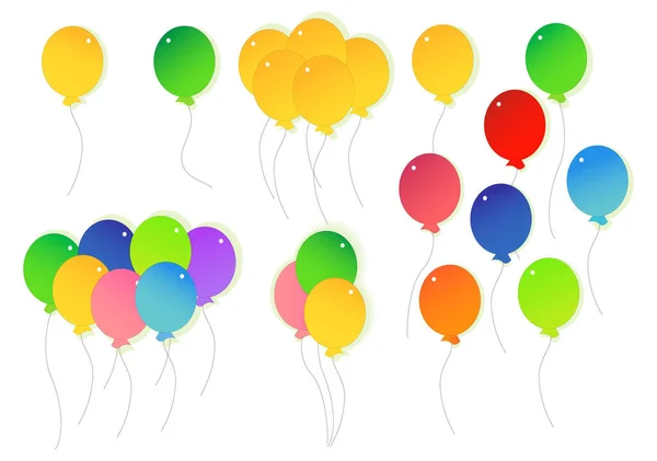 Collection Colourful Balloons Vector — Stock Vector