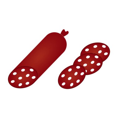   Vektörde tütsülenmiş sosis, 10 birim.