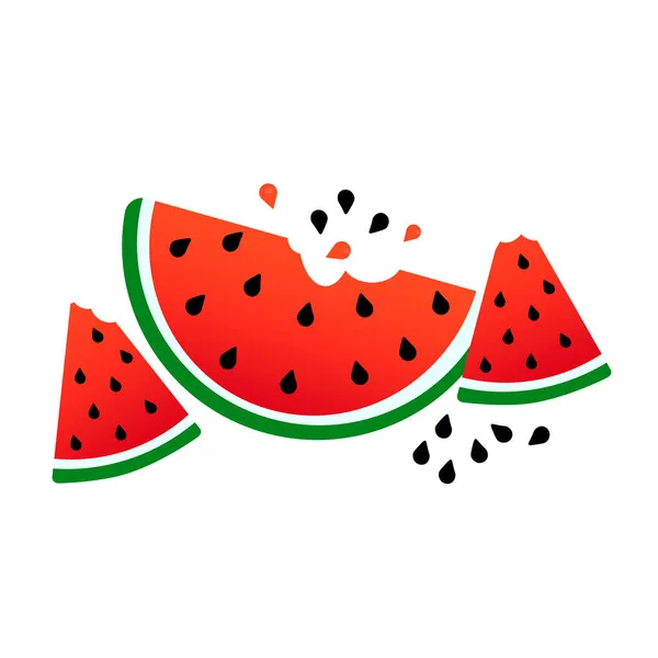 Ein Stück Wassermelone Vektor — Stockvektor