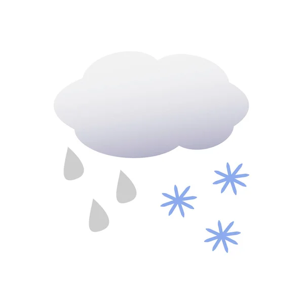 Ikona Počasí Déšť Sníh — Stockový vektor