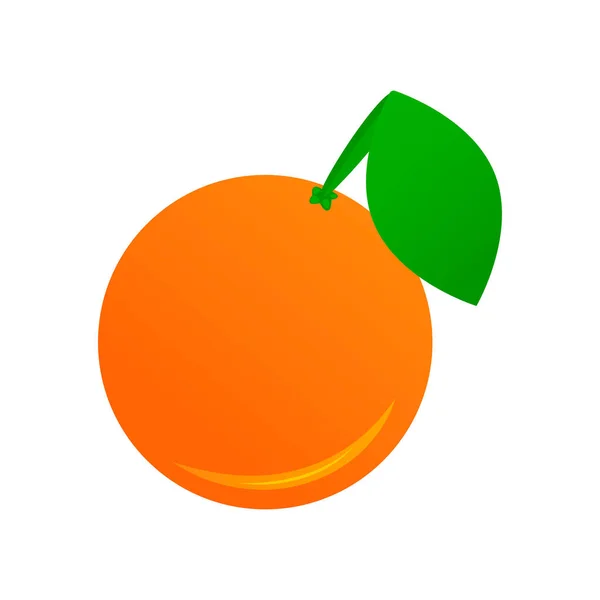 Orange Mit Blatt Vektor — Stockvektor