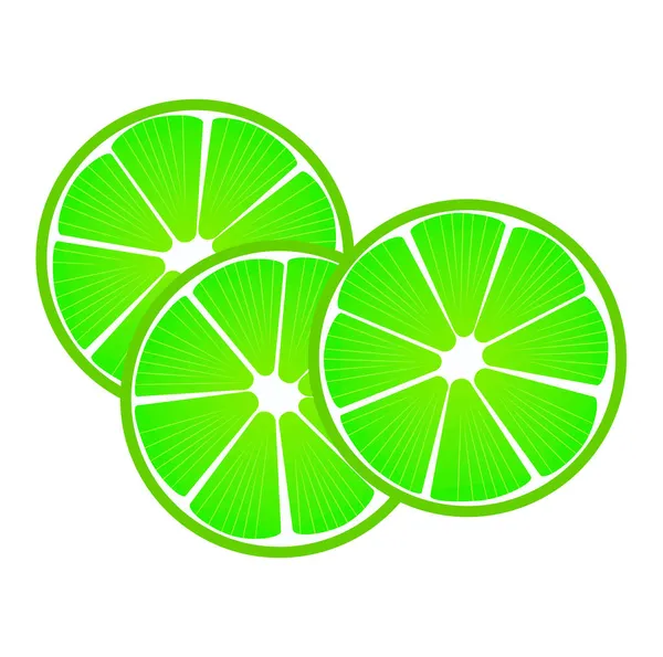 Slices Lime Vector — Stock Vector