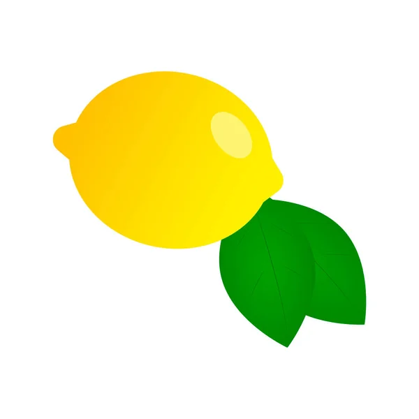 Zitrone Mit Blättern Vektor — Stockvektor
