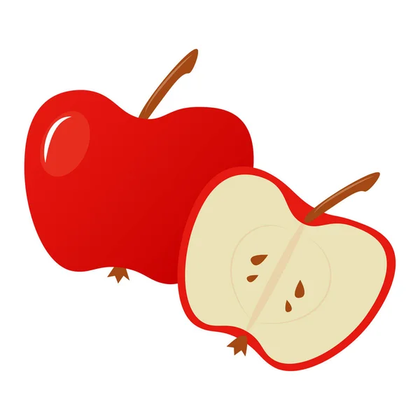ベクトル中の赤いリンゴのスライス — ストックベクタ