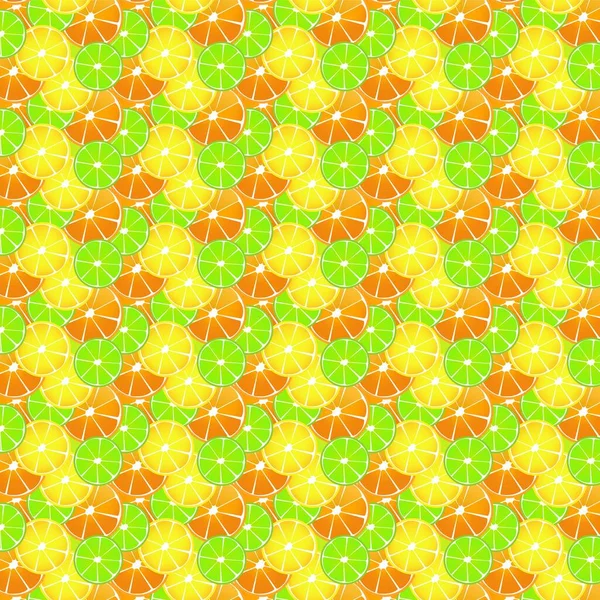 Seamless Pattern Lemons Limes Oranges — стоковый вектор