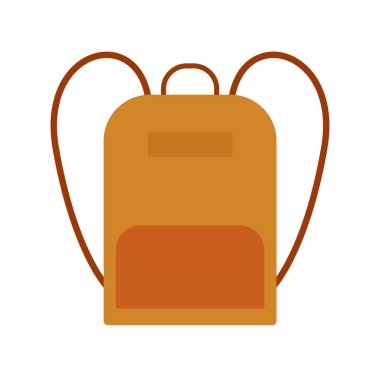   Kahverengi renkli bir sırt çantası simgesi, vektör illüstrasyonu, 10 birim