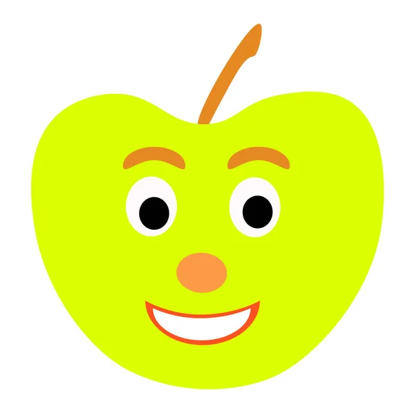 Ein Glücklicher Apfel Vektorillustration Folge — Stockvektor