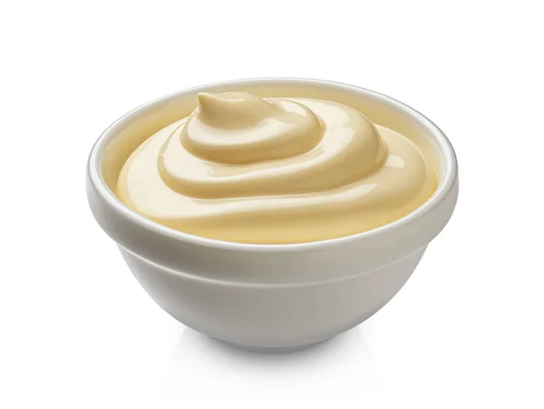 Mayonnaise-Sauce isoliert auf weißem Hintergrund — Stockfoto