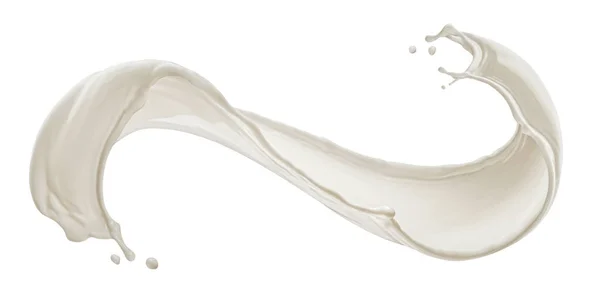 Salpicadura de leche aislada sobre fondo blanco — Foto de Stock