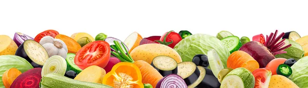 Granica ze świeżych warzyw, bezszwowy wzór — Zdjęcie stockowe