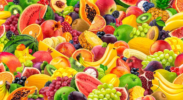 Nahtloses Muster aus frischen Früchten und Beeren — Stockfoto