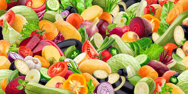 Бесшовный узор из свежих овощей — стоковое фото