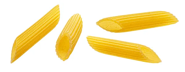 Penne rigate pasta, изолированная на белом фоне — стоковое фото