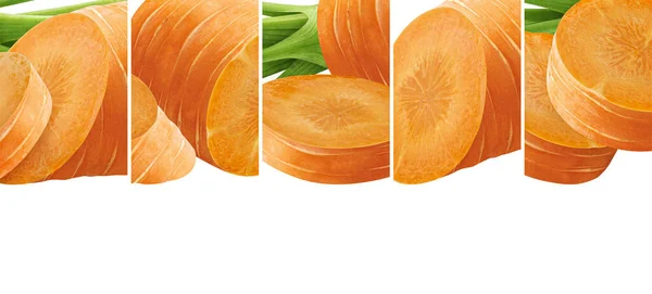 Колаж з моркви, здорове харчування безшовний візерунок — стокове фото