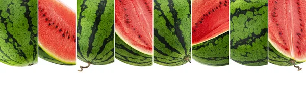Fruchtcollage, Wassermelonen isoliert auf weißem Hintergrund — Stockfoto