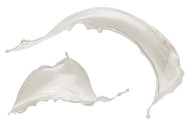 Beyaz arkaplanda süt sıçraması izole edildi