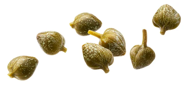 Pickled capers diisolasi di latar belakang putih — Stok Foto