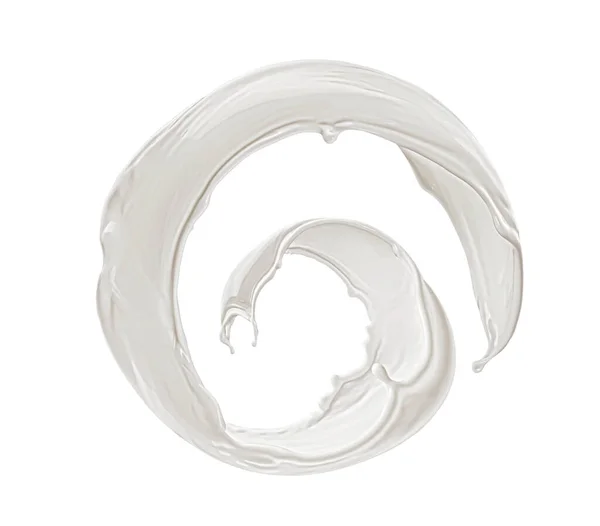Salpicadura de leche espiral aislada sobre fondo blanco —  Fotos de Stock