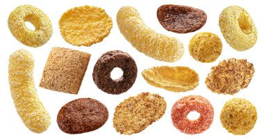 Mısır gevreği beyaz arka planda izole edilmiş.