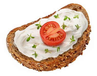 Çavdar ekmeği. Krem peynirli.