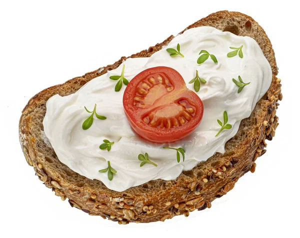 Çavdar ekmeği. Krem peynirli.