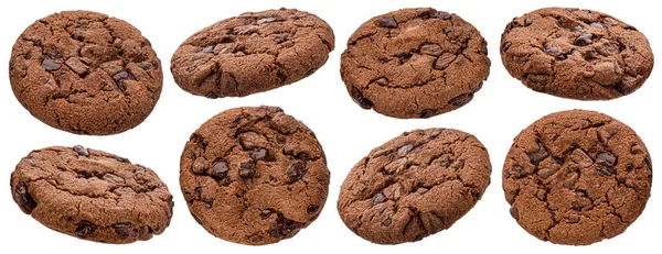 Biscuits au chocolat isolés sur fond blanc — Photo
