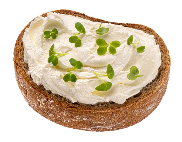 Bruschetta com queijo creme, vista superior — Fotografia de Stock