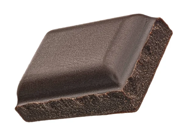 Barra de chocolate escuro isolado no fundo branco, profundidade total de campo — Fotografia de Stock