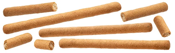 Chlebové tyčinky, Grissini izolované na bílém, plná hloubka pole — Stock fotografie