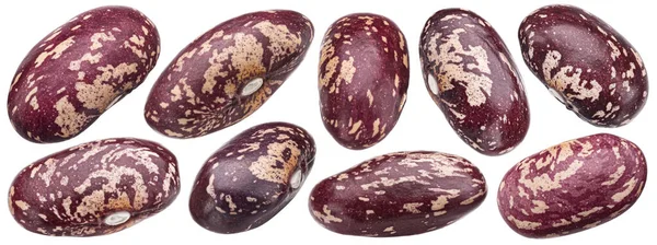 白色背景下的红斑豆子 — 图库照片