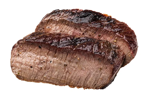 Grillezett marhahús szeletek izolált fehér alapon — Stock Fotó
