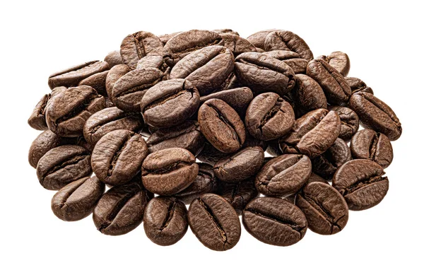 Roasted coffee beans isolated on white background — Stock Photo, Image