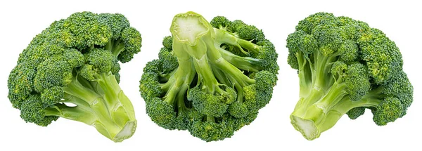 Broccoli Isolati Fondo Bianco Con Percorso Ritaglio Piena Profondità Campo — Foto Stock