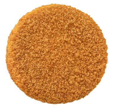 Balık köftesi hamburgeri beyaz arka planda izole, tam derinlik