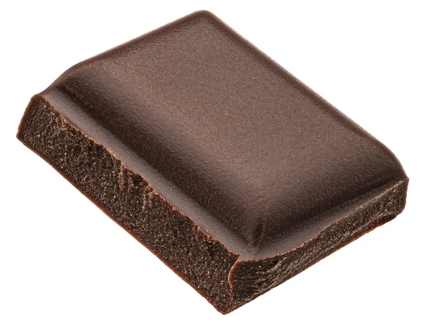 Stukje Pure Chocoladereep Geïsoleerd Witte Achtergrond Volle Velddiepte — Stockfoto