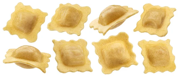 Pasta Italiana Ravioles Aislada Sobre Fondo Blanco Albóndigas Rellenas — Foto de Stock