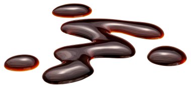 Balzamik sos sıçraması, akıcı İtalyan salatası sirkesi beyaz arka planda izole edilmiş.