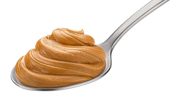 Premium Photo  Spoon with creamy peanut butter isolated on white