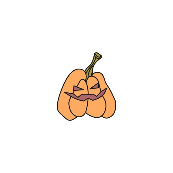 Halloween Concept Hand Drawn Doodle Element Halloween Jack Lantern Pumpkin — Stock Vector
