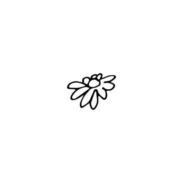 Рука Намальована Каракулі Квітковий Елемент Абстрактна Рослина Прикраси Ізольовані Векторні — стоковий вектор